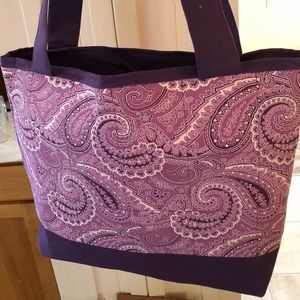 Purple paisley tote bag